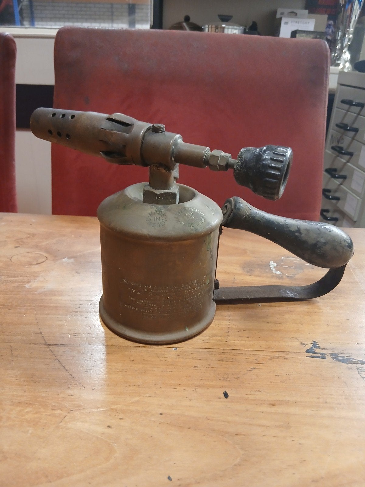 Antieke Max Sievert Soldeerlamp - Made in Sweden, Ophalen of Verzenden