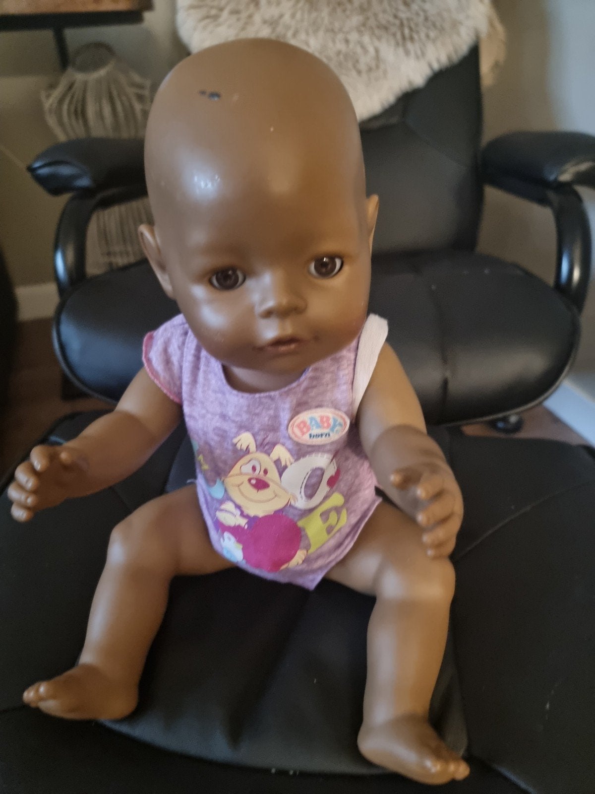 BABY born babypop met paars rompertje, Kinderen en Baby's, Ophalen of Verzenden, Gebruikt, Babypop