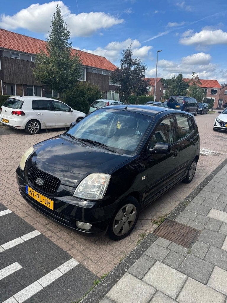Kia Picanto 1.0 2004 Zwart, Auto's, Voorwielaandrijving, Stof, 836 kg, 31 €/maand