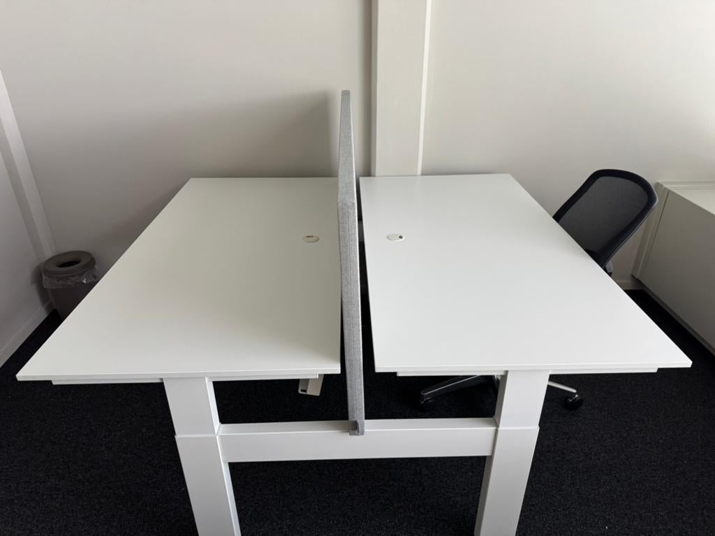 Bureau duo werkplek met scheidingswand, Werkplek, Ophalen of Verzenden, Bureau