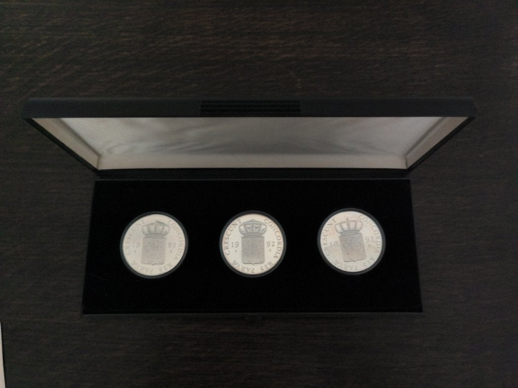 Zilveren dukaten 1989, 1992, 1993, Ophalen of Verzenden, Zilver