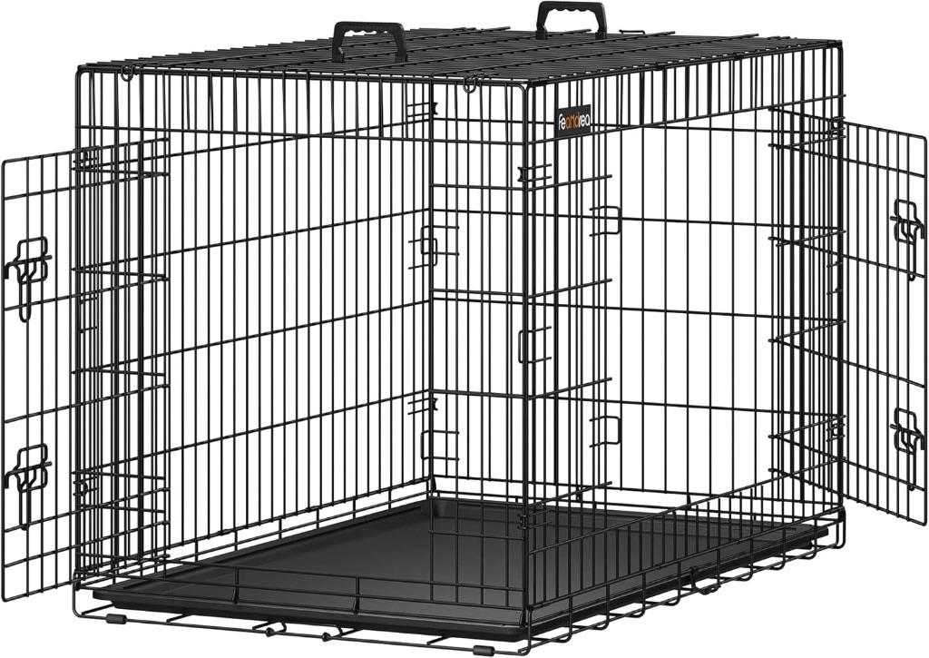 2x Hondenbench Feandra 107x70x77,5  met kussen en drinkbak, Ophalen, Gebruikt