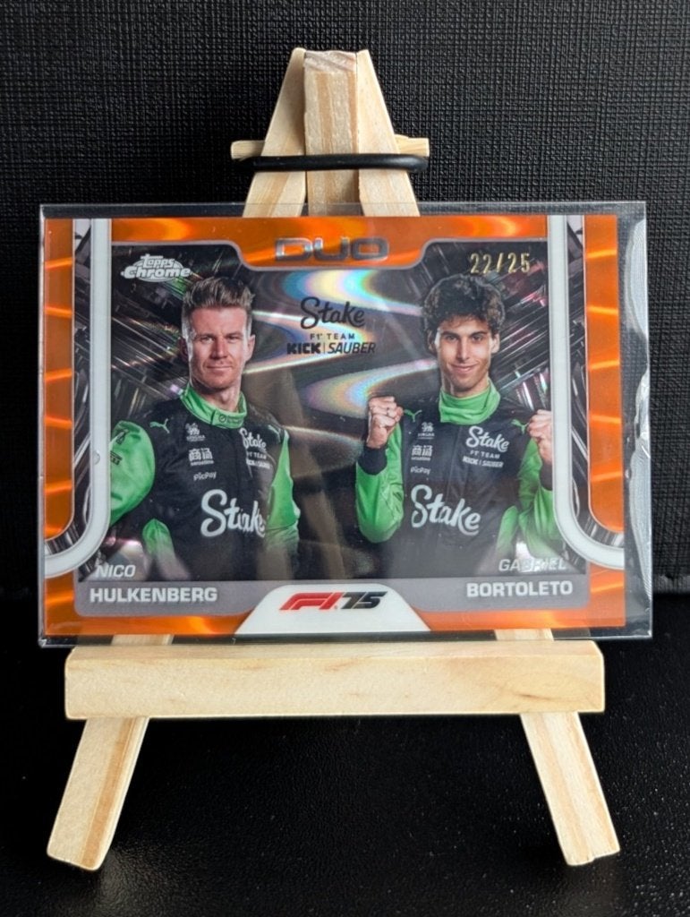 2025 Topps f1 Nico Hulkenberg / Gabriel Bortoleto orange /25, Hobby en Vrije tijd, Ophalen of Verzenden, Nieuw, Plaatje