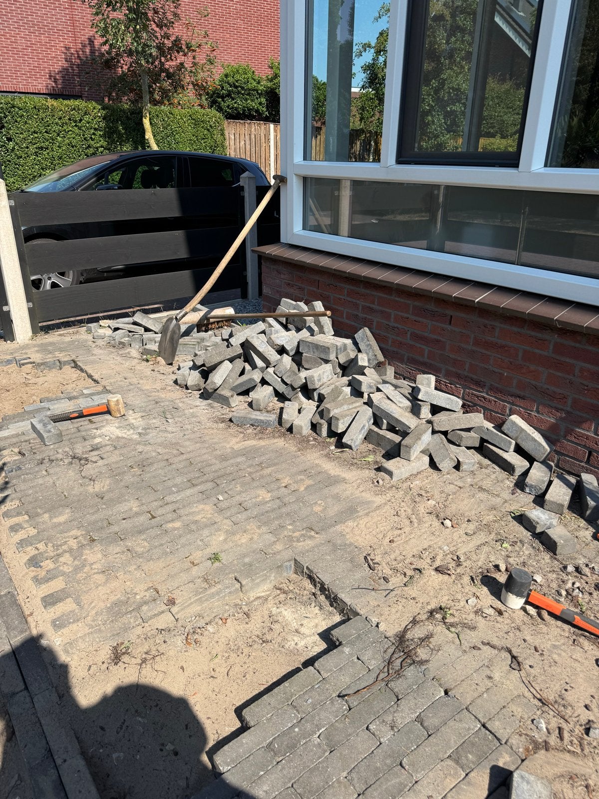 Grijze waaltjes, circa 150 a 175 stenen, Ophalen, Gebruikt, Klinkers, 5 tot 10 m²