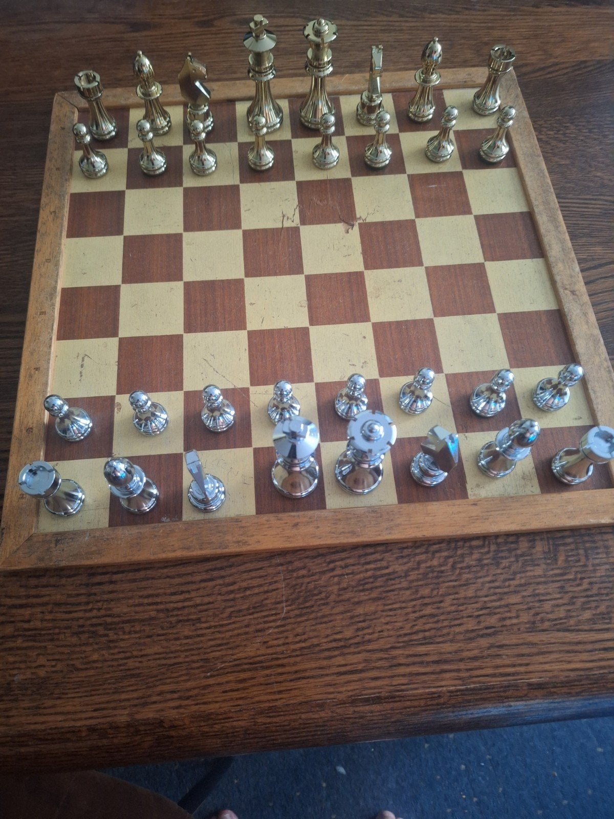 Schaakspel  (metaal)wedstrijd  formaat, Ophalen of Verzenden