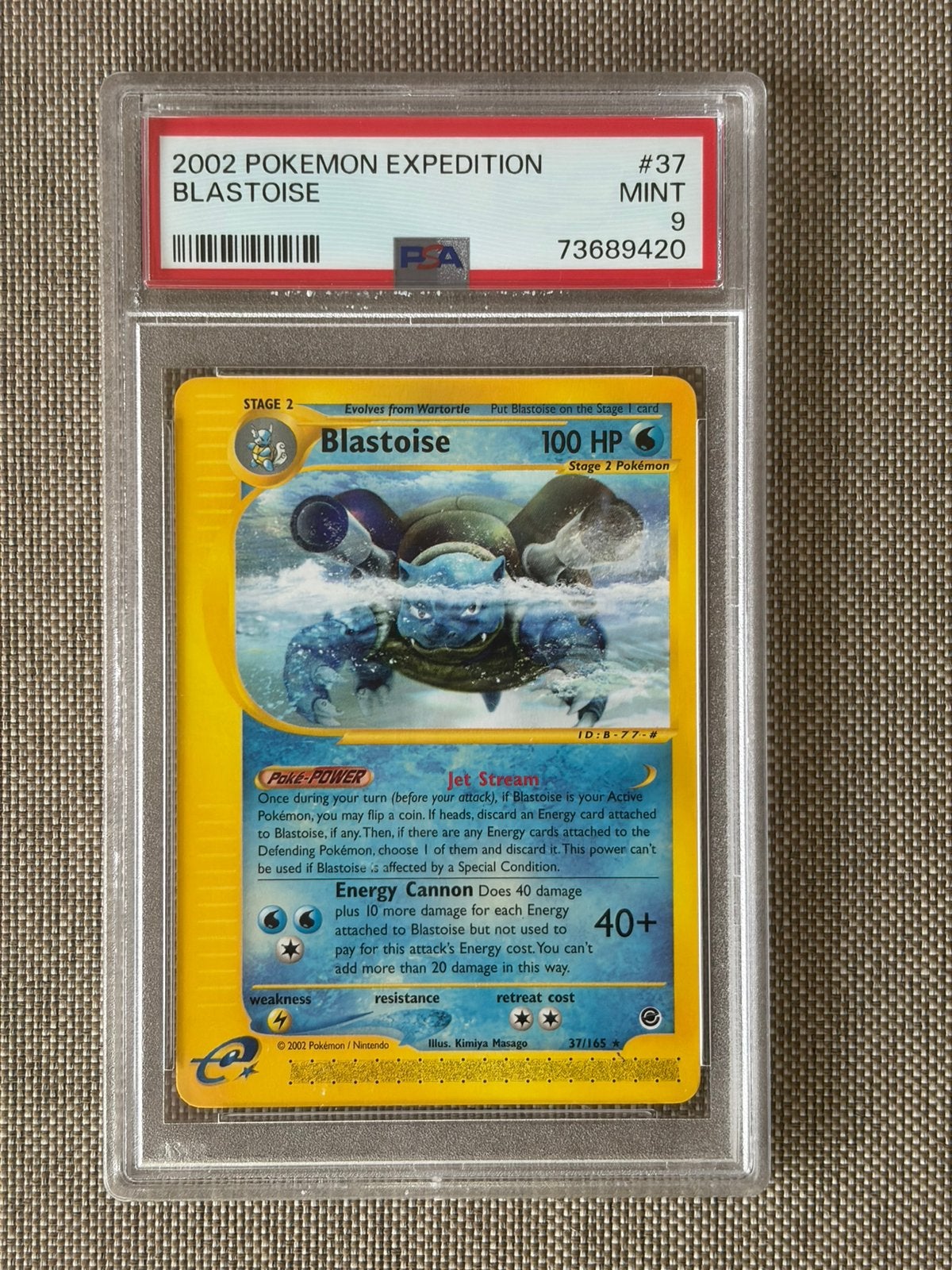 Pokemon Blastoise 37 Expedition PSA 9, Ophalen, Zo goed als nieuw, Meerdere kaarten