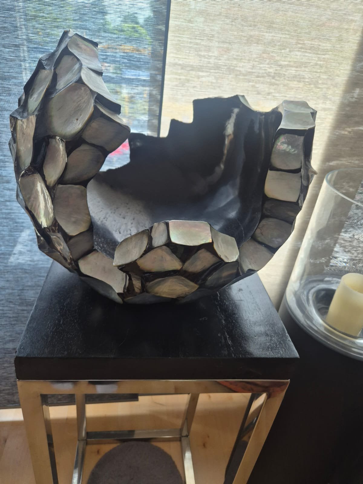 Broken Bowl Vaas Stijl Eric Kuster !!!!!!!, Ophalen, Zo goed als nieuw, Zilver, Modern