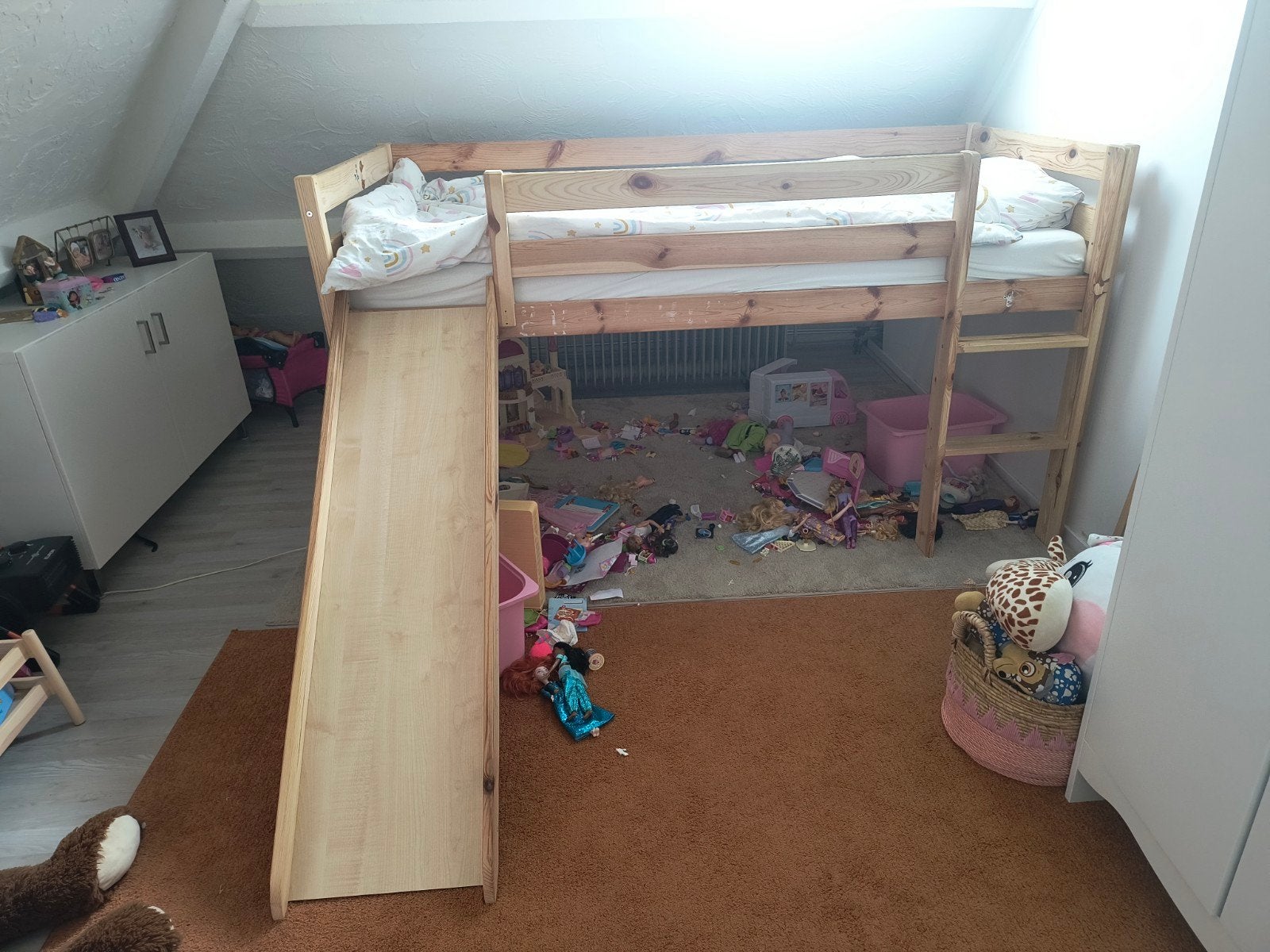 Halfhoogslaper met glijbaan, gedemonteerd!, Kinderen en Baby's, Ophalen, Gebruikt, Hoogslaper of Stapelbed, 100 cm of meer