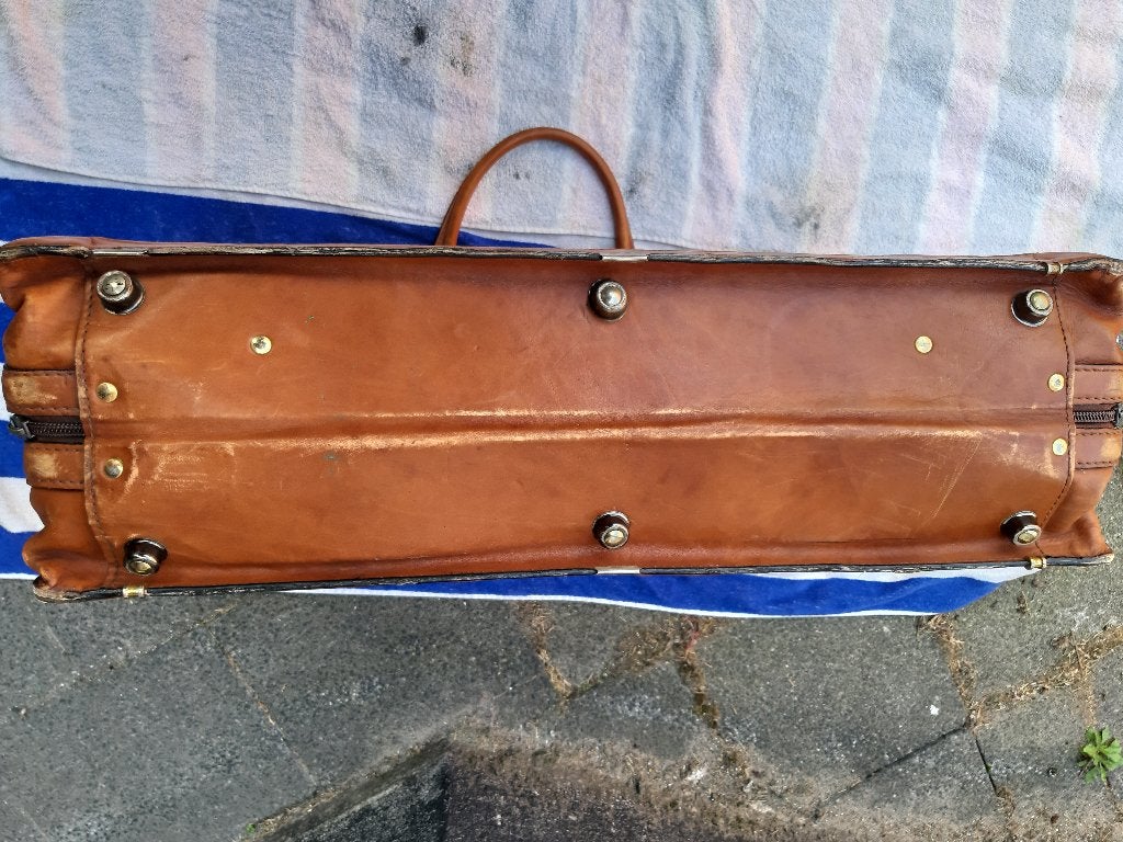 Leonhard Heyden Cambridge kook koffer tas | cognac leder, Ophalen, Gebruikt, Leer, 70 cm of meer