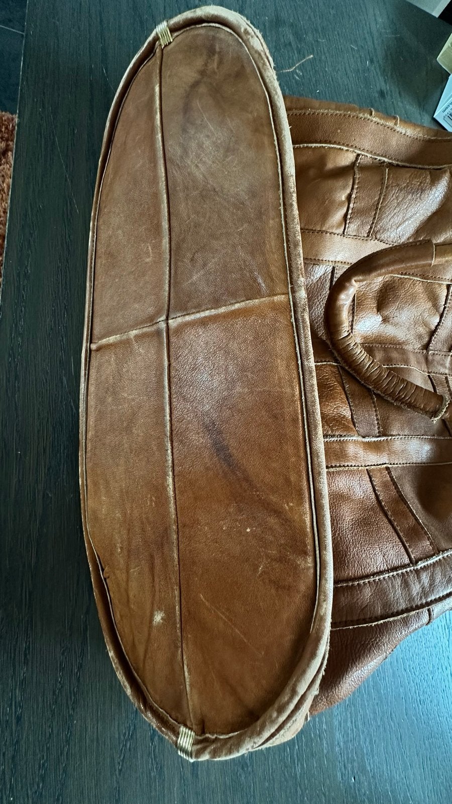 Mooie leren vintage schoudertas, Ophalen of Verzenden, Gebruikt, Bruin, Shopper