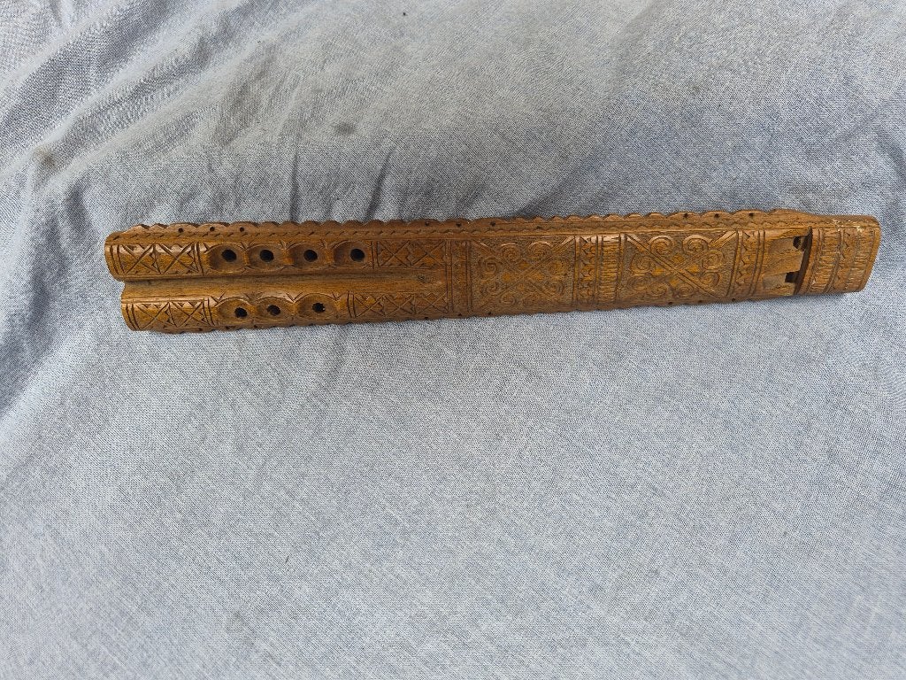 Traditionele houten dubbelfluit uit Balkan, volksblaasinst  , Muziek en Instrumenten, Blaasinstrumenten | Blokfluiten, Gebruikt