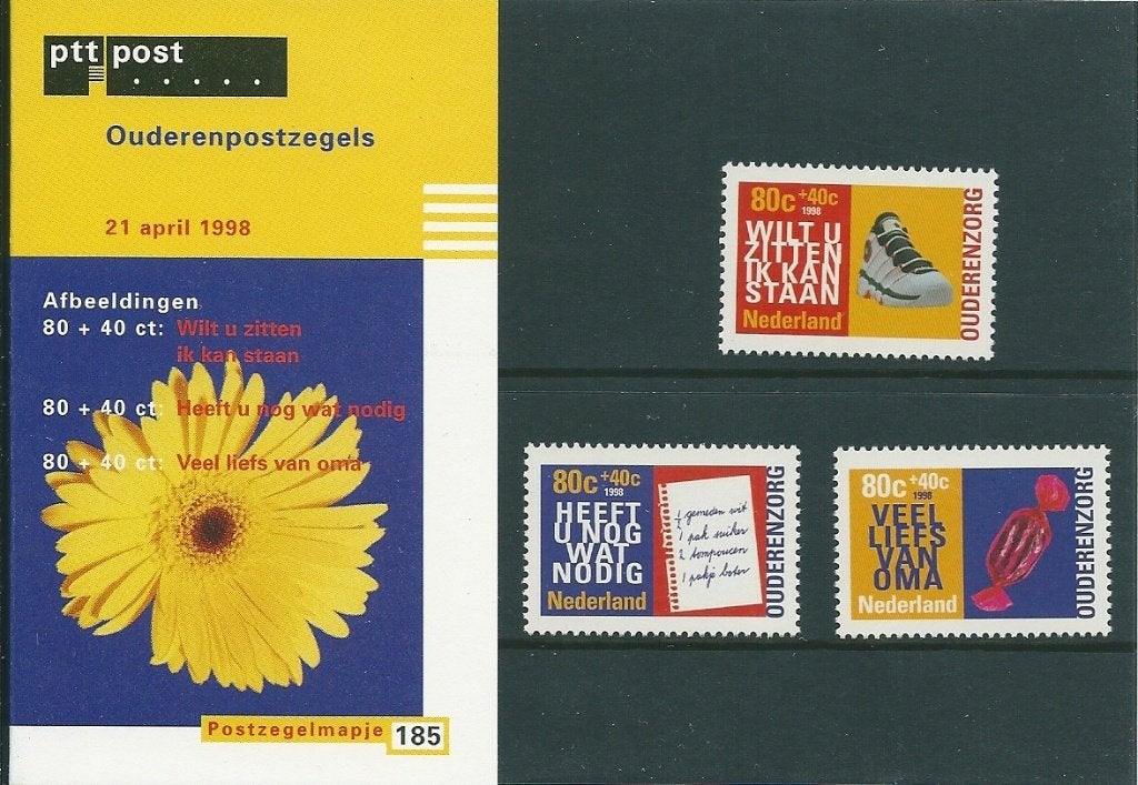Postzegelmapje nummer 185 - Ouderenpostzegels - jaar 1998., Verzenden, Na 1940, Postfris