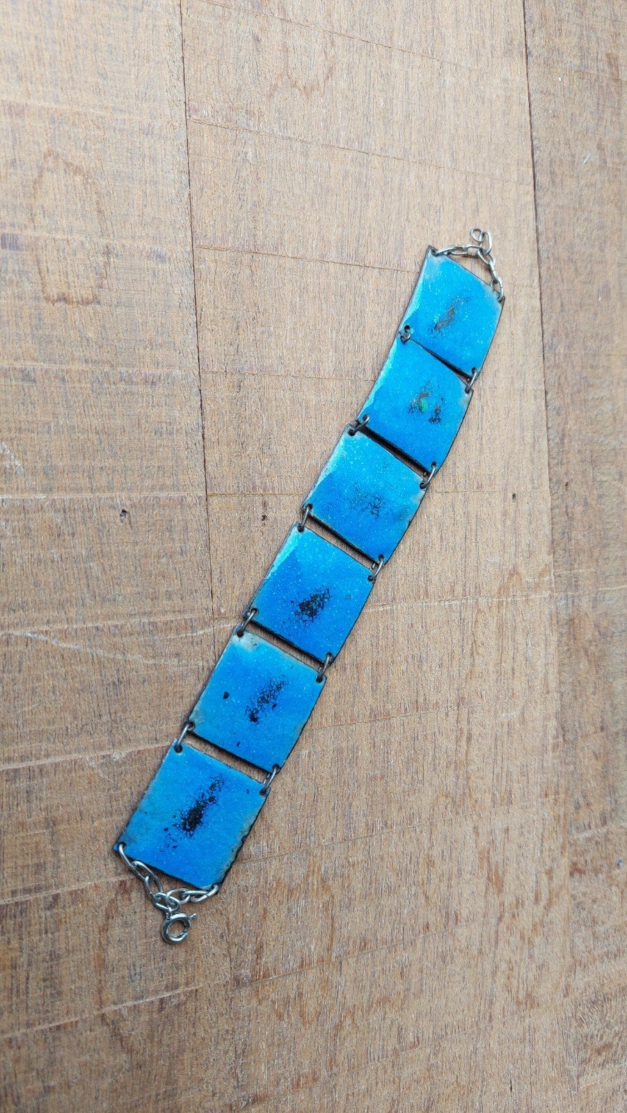Vintage koperen emaille armband, Ophalen of Verzenden, Zo goed als nieuw, Goud, Overige materialen