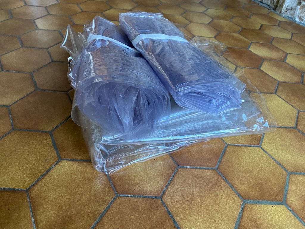 3x transparante plastic beschermers, verschillende maten, Overige materialen, Gebruikt, Verzenden, 200 cm of meer