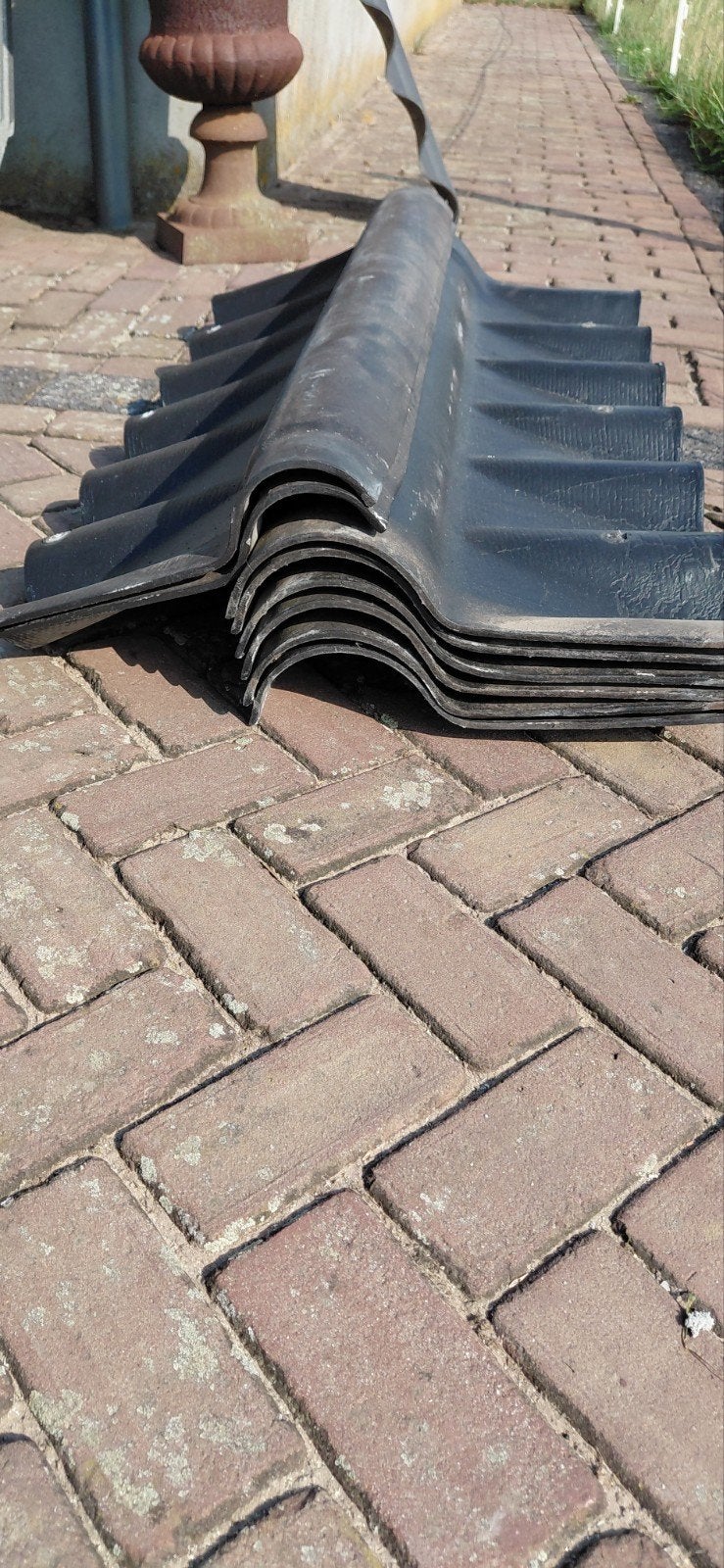 Asbestvrije golfplaat schanier nokvorsten, Doe-het-zelf en Verbouw, Ophalen, Steen of Klei, 15 m² of meer, Dakpannen