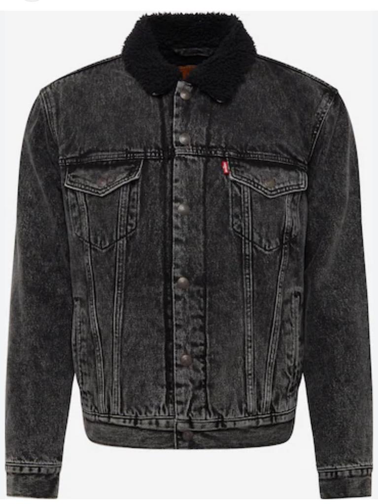 Levi's Sherpa Trucker Jacket Zwart - Maat L, Ophalen of Verzenden, Zo goed als nieuw