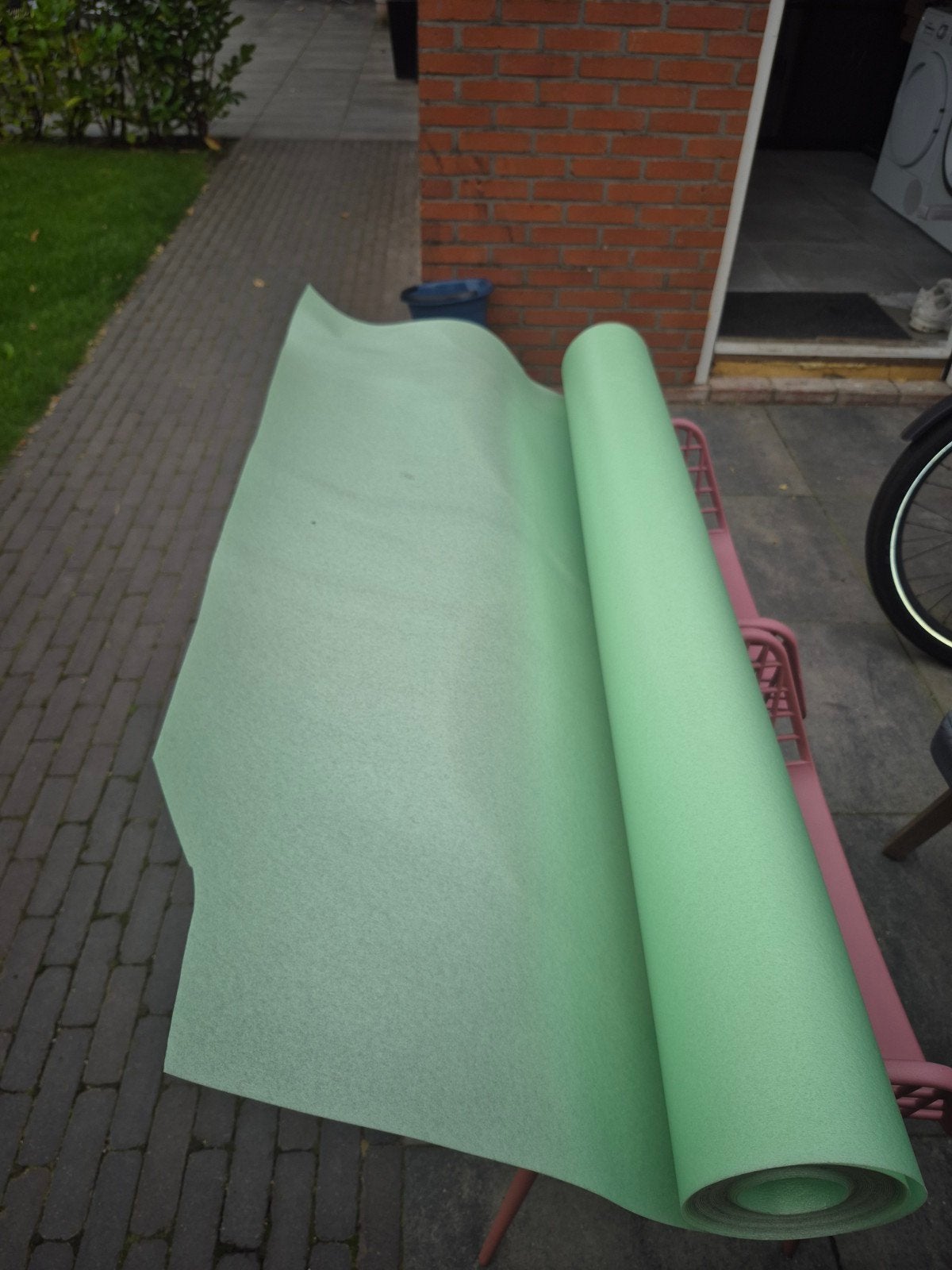 Groen ondertapijt/ondervloer voor zwembad of tent, Doe-het-zelf en Verbouw, Zeil en Folie, Ophalen, Nieuw, 10 tot 15 m², Overige typen
