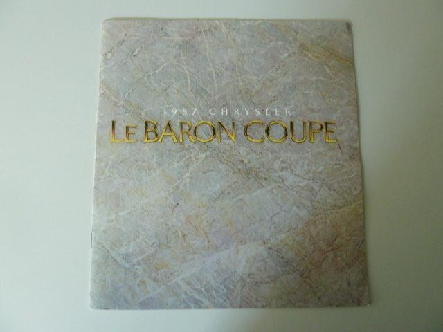 1987 Chrysler Le Baron Coupe Grote Prestige Brochure USA, Ophalen of Verzenden, Gelezen, Overige merken