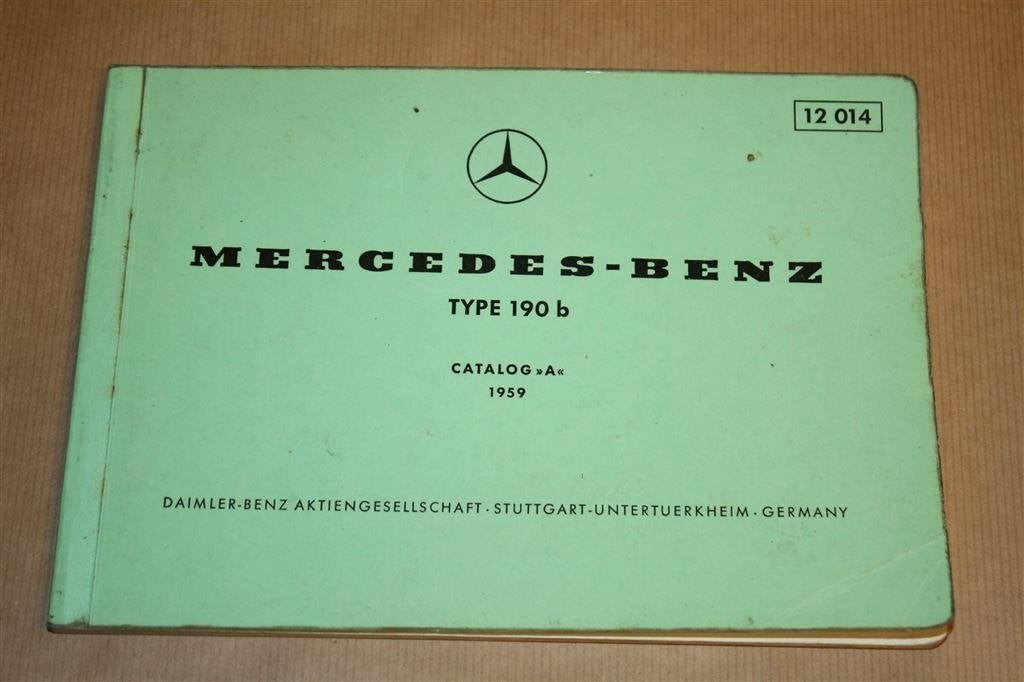 Mercedes Benz Type 190 B - Catalogus 1959 !!, Auto diversen, Handleidingen en Instructieboekjes, Ophalen of Verzenden