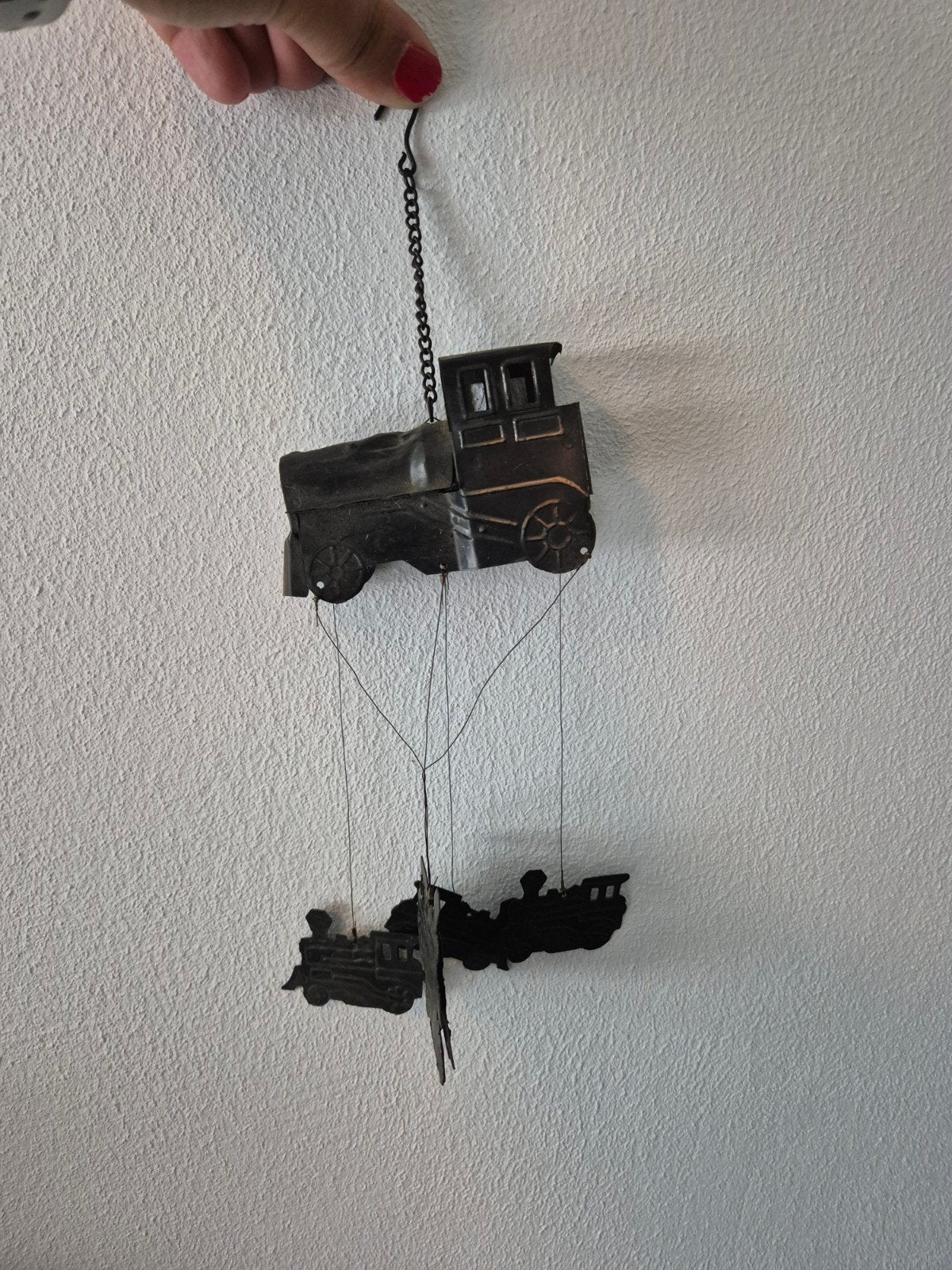 Vintage Trein Windgong - Decoratieve Hanger, Ophalen of Verzenden, Gebruikt, Trein, Overige typen