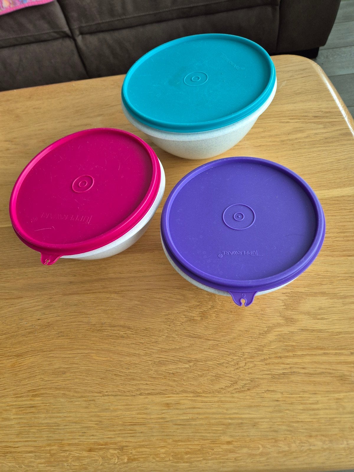 Set van 3 Tupperware kommen met deksel, Huis en Inrichting, Ophalen of Verzenden, Nieuw, Blauw, Bak of Kom