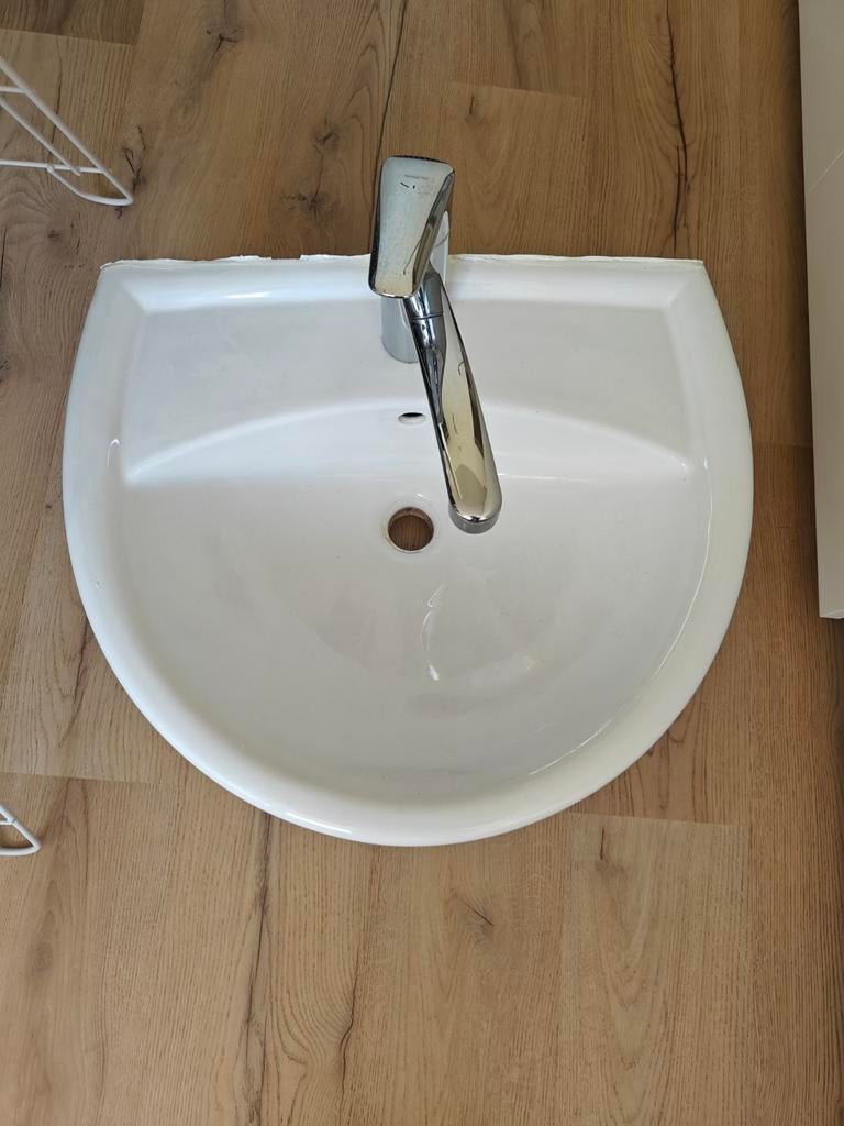 Villeroy & Boch wastafel met Hansgrohe kraan + onderdelen, Ophalen, Gebruikt
