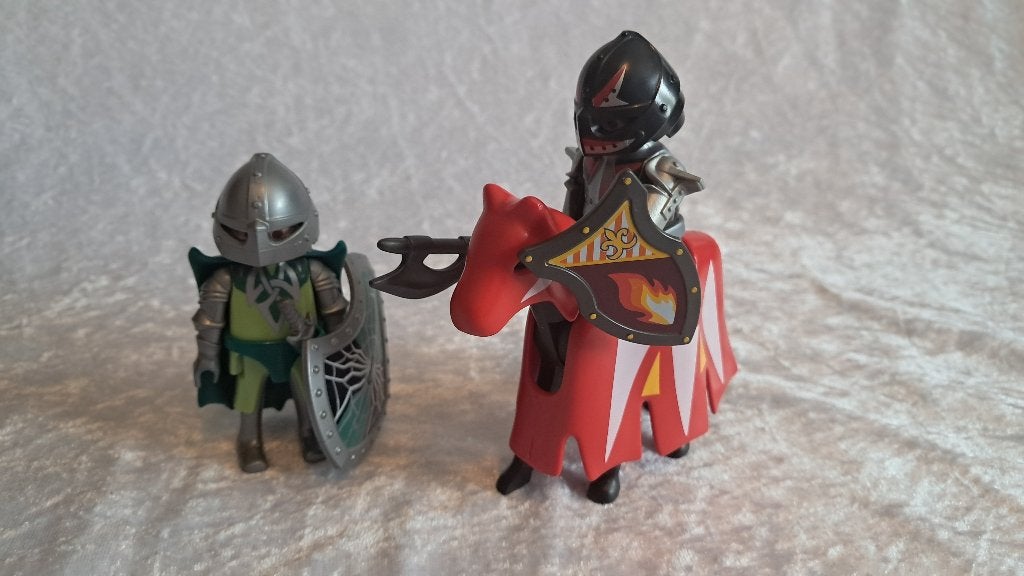 z.g.a.n. Ridder Groen en ridder Rood te paard, Playmobil, Losse onderdelen, Ophalen of Verzenden, Zo goed als nieuw, Knights