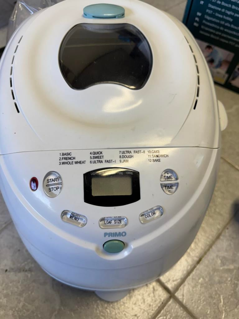 Primo Broodbakmachine BM1N - Automatisch Brood Bakken, Witgoed en Apparatuur, Broodbakmachines, Zo goed als nieuw, Met timer, 800 tot 1200 gram deeg