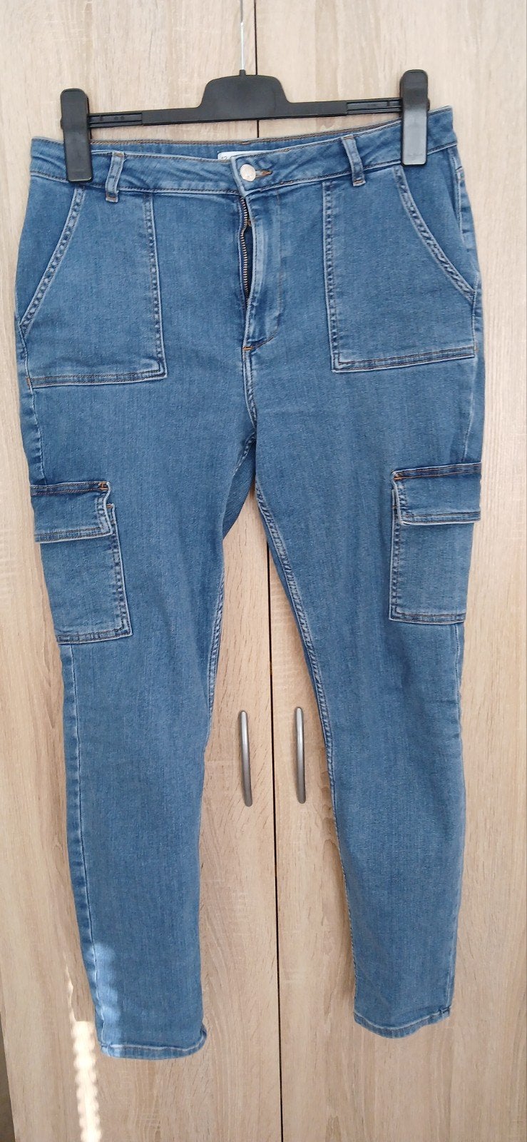 Leuke cargo jeans mt 40, Kleding | Dames, Spijkerbroeken en Jeans, Ophalen of Verzenden, Zo goed als nieuw, Blauw, W30 - W32 (confectie 38/40)