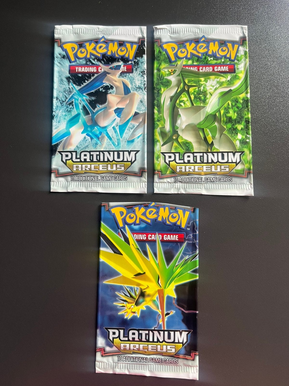 Pokemon booster empty platinum arceus 3x, Ophalen of Verzenden, Gebruikt, Booster