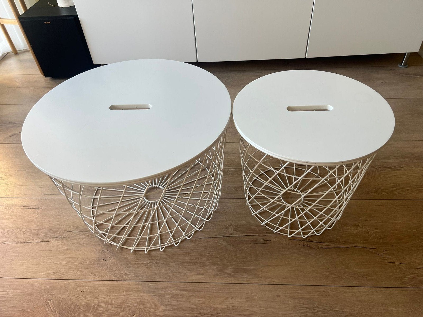 KVISTBRO 2 stuks 44cm en 61cm salontafel opbergtafel, Huis en Inrichting, Ophalen, Rond, Minder dan 55 cm, Minder dan 45 cm