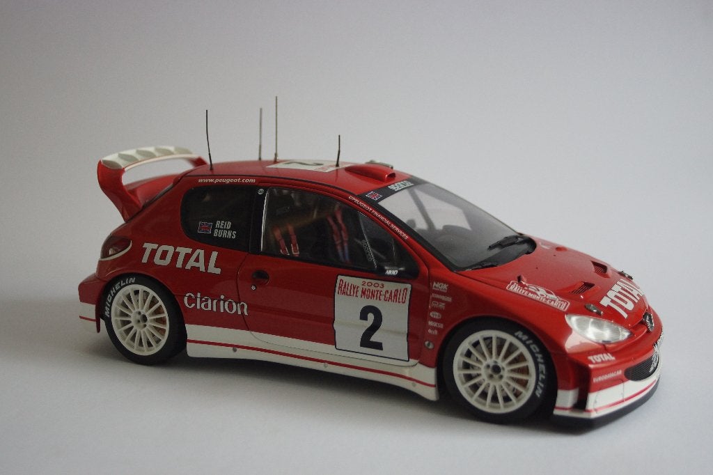 Autoart 1:18 Peugeot 206 WRC Burns #2, Hobby en Vrije tijd, Modelauto's | 1:18, Ophalen of Verzenden, Zo goed als nieuw, Auto