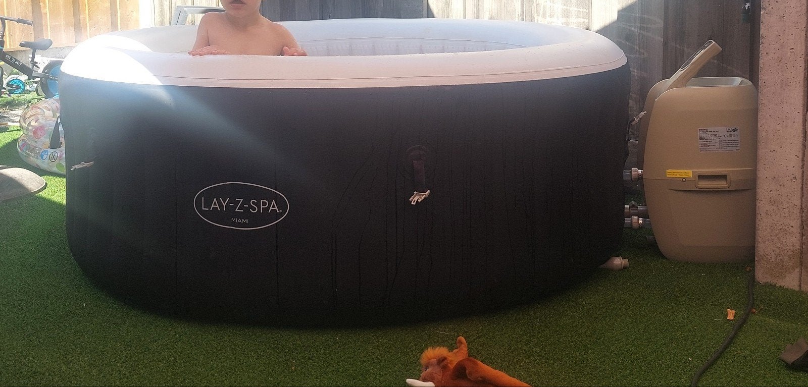 Lay-Z-Spa Miami opblaasbare jacuzzi, Tuin en Terras, Zwembaden, Gebruikt, Minder dan 80 cm, Opblaaszwembad, Rond