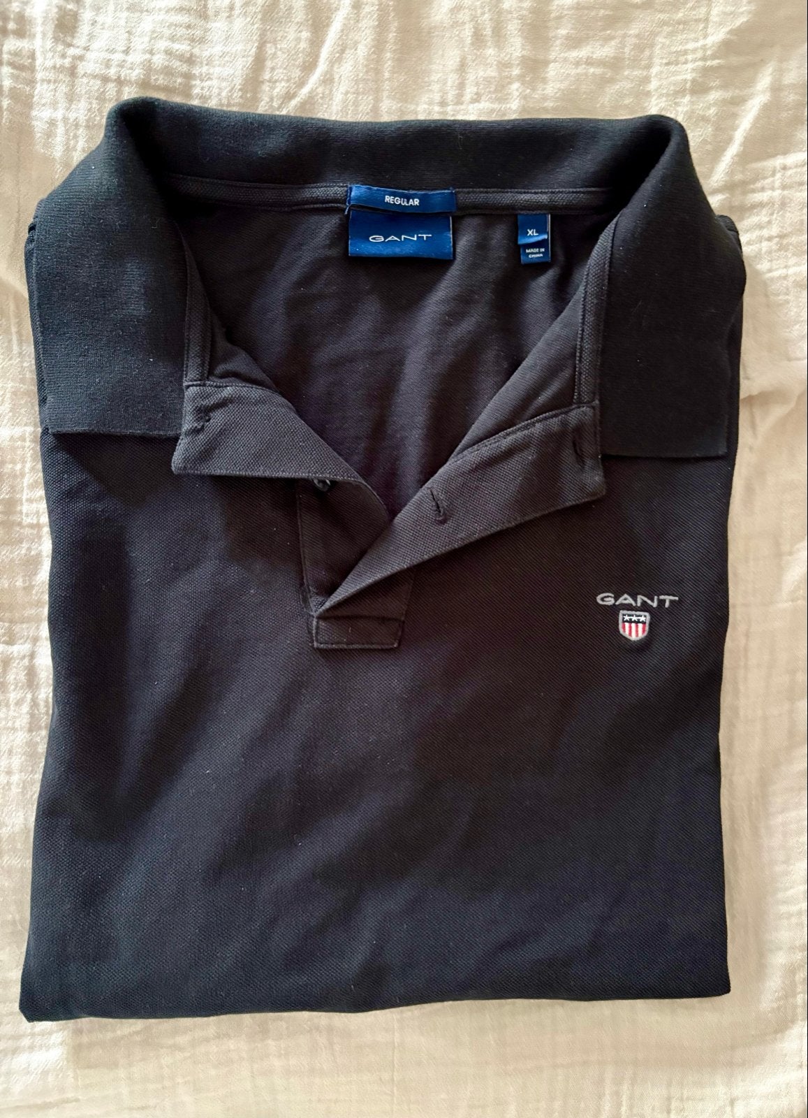 Mooie zwarte Gant polo, maat XL, Ophalen of Verzenden, Gedragen, Maat 56/58 (XL), Zwart