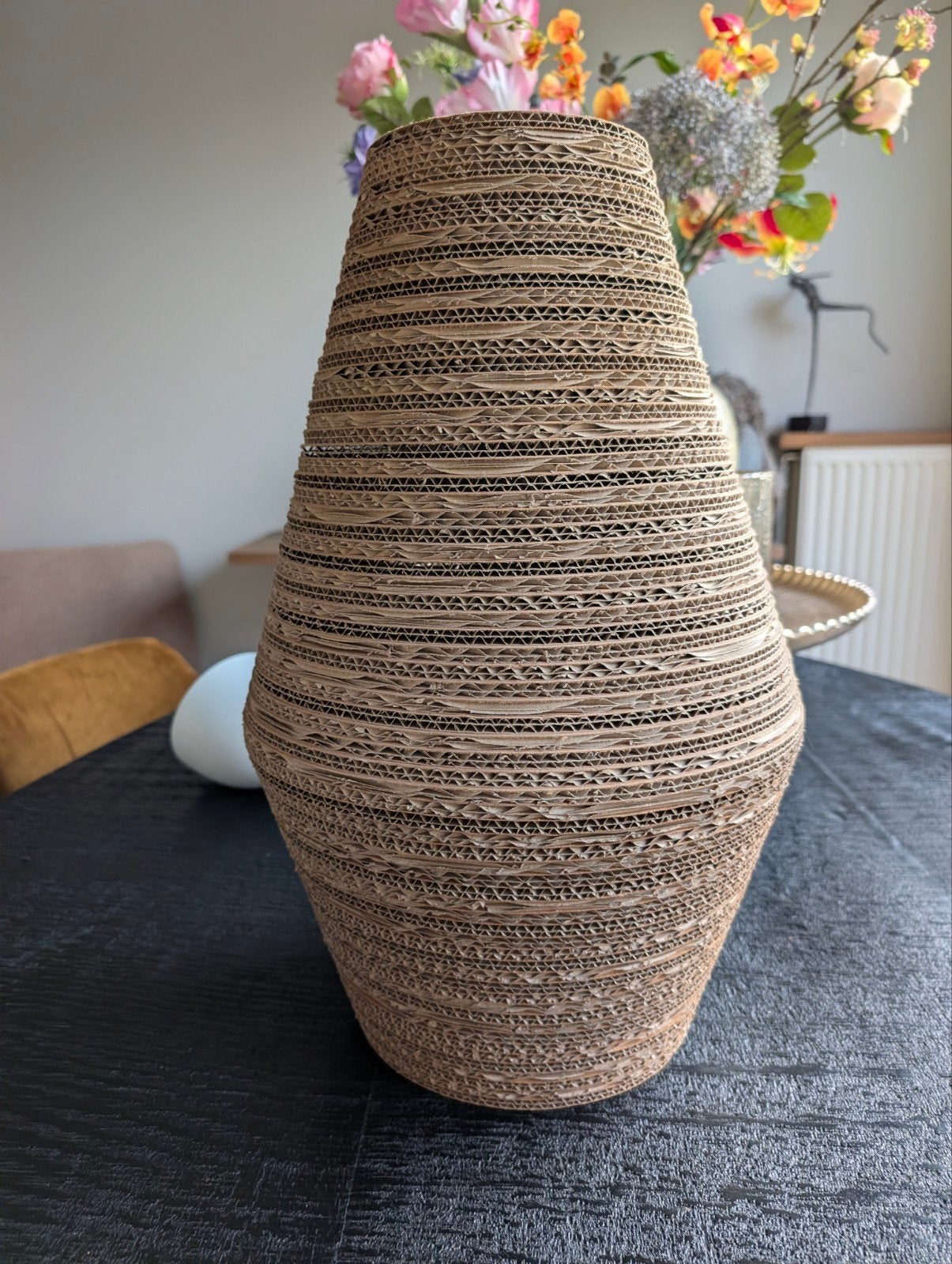 Luuxoo hanglamp, lampenkap 50x30 gerecycled karton, Ophalen, Nieuw, Natuurlijk materiaal