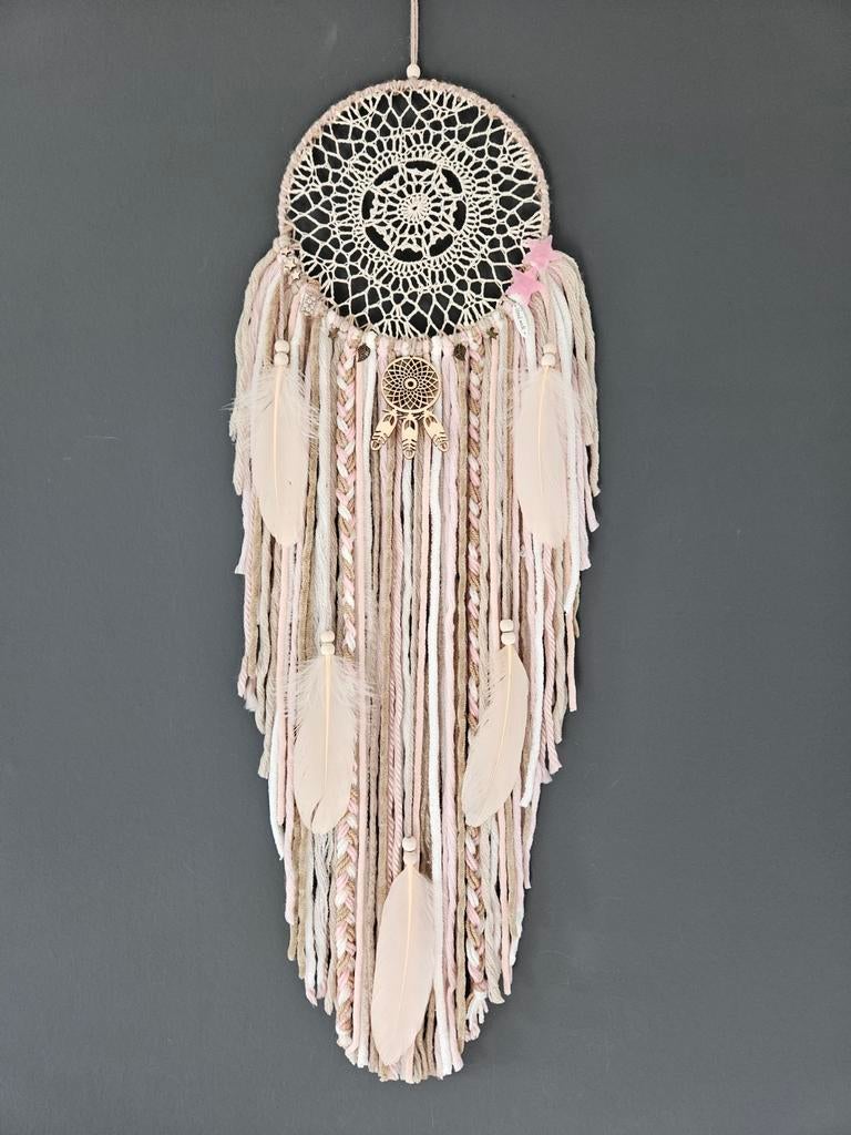 Dromenvanger oud roze taupe wandkleed muurhanger ibiza bali, Ophalen of Verzenden, Nieuw