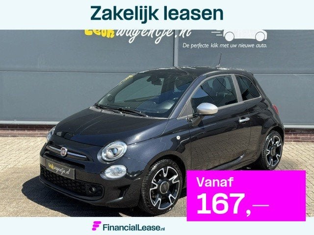 Fiat 500 1.0 Hybrid Rockstar *carplay *climate *cruise *pano, Voorwielaandrijving, Gebruikt, Zwart, 4 stoelen