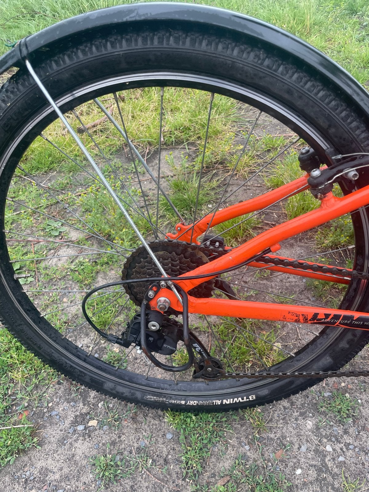 Rockrider mountainbike, oranje, 24 inch, Fietsen en Brommers, Hardtail, Ophalen of Verzenden, Zo goed als nieuw, Overige merken