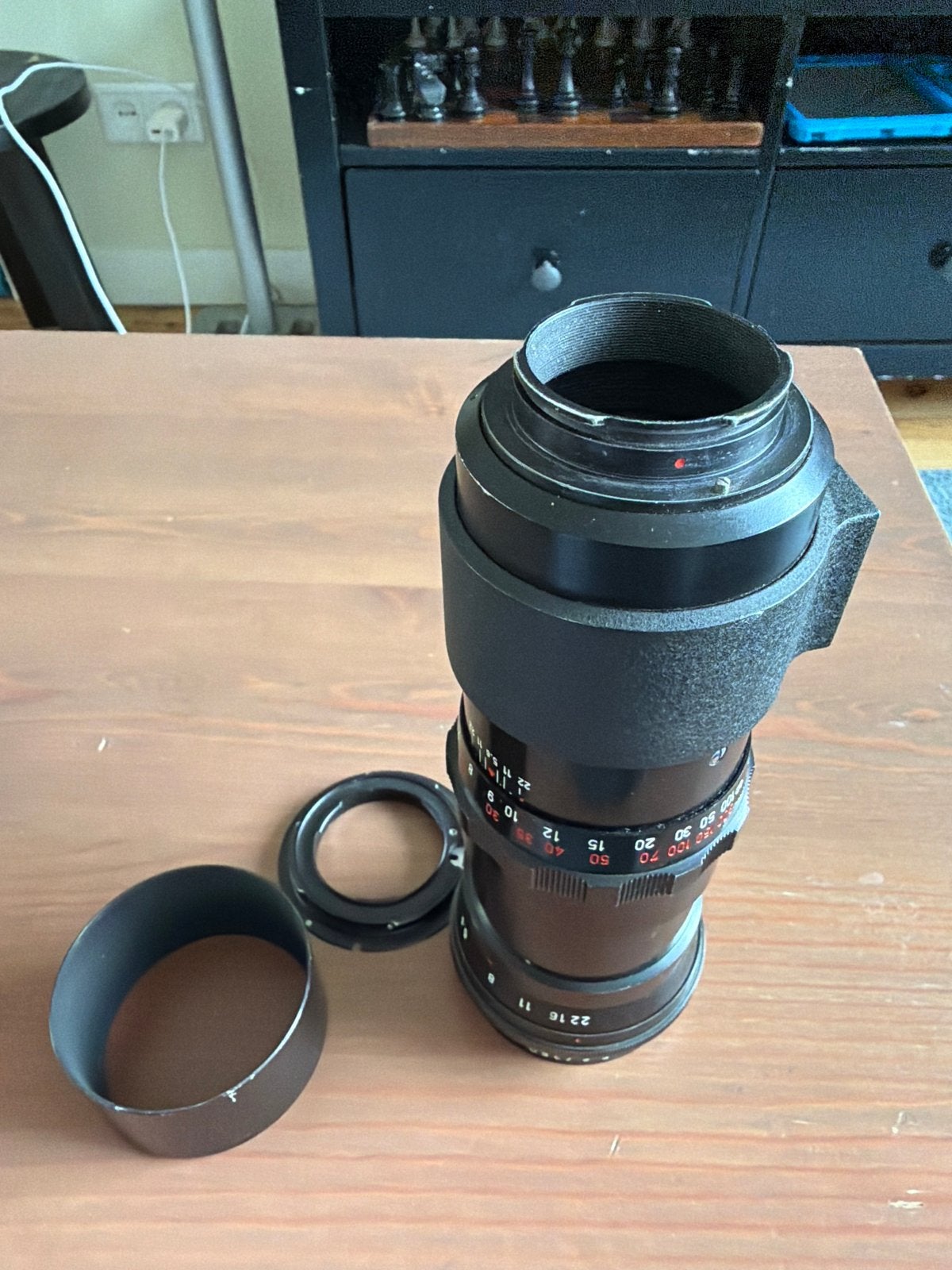 Meyer-Optik Görlitz Orestegor 250mm f/5.5 met Exakta-EOS ada, Overige merken, Gebruikt, Handmatige focus, Exakta