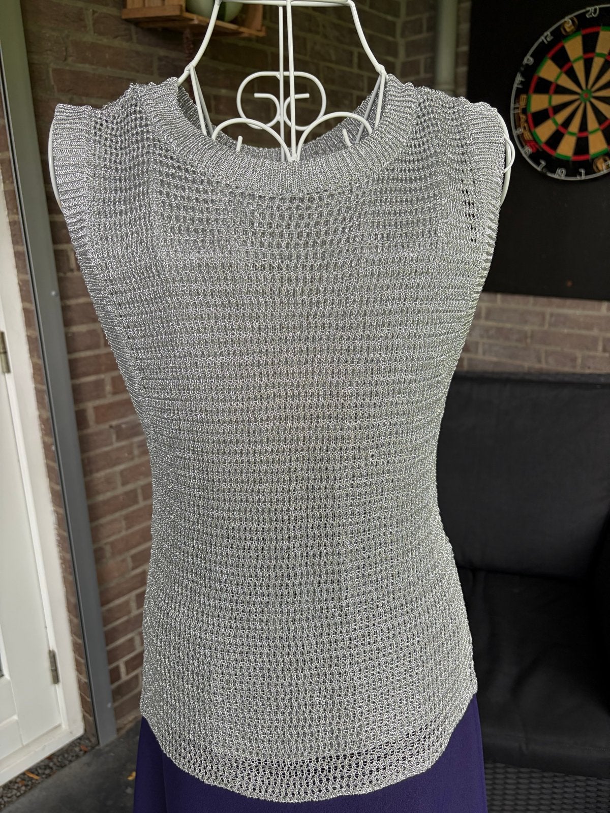 Copenhagen Muse Zilver Metallic Gebreide Top Maat S, Nieuw, Ophalen of Verzenden, Grijs, Maat 36 (S)