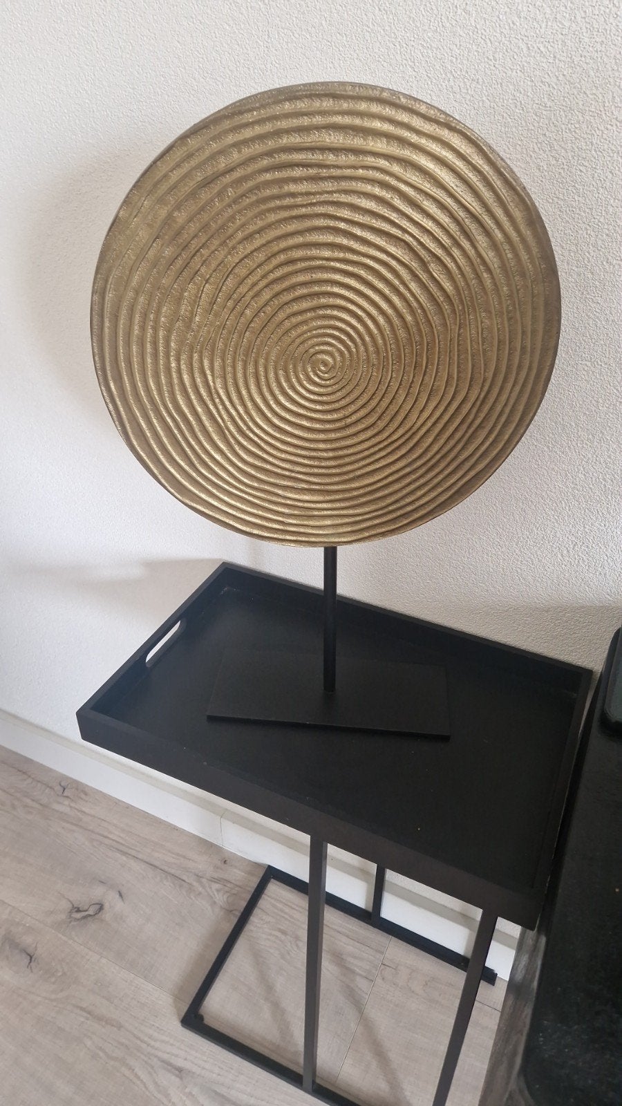 Gouden decoratie op standaard, Ophalen of Verzenden, Zo goed als nieuw, Goud, Metaal
