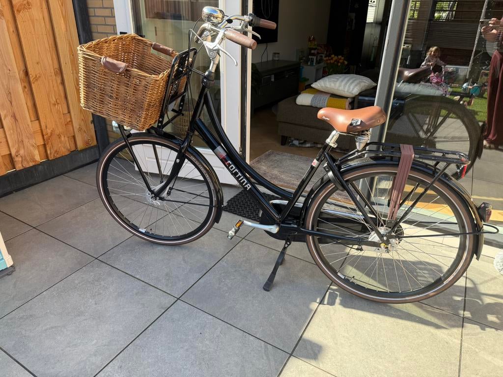 Nieuwstaat - Cortina Roots moederfiets 51 cm met mand, Versnellingen, Zo goed als nieuw, 50 tot 53 cm, 1 zitje