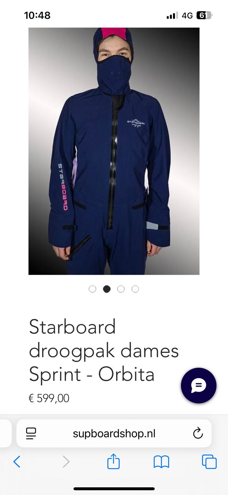 Starboard Sup droogpak ‘Sprint’, dames mt S / 36 (zeilen), Watersport en Boten, Suppen, Ophalen of Verzenden, Zo goed als nieuw