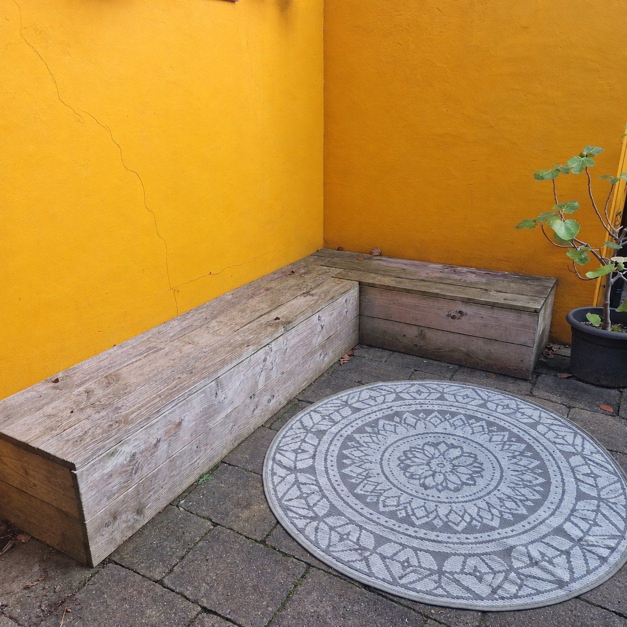 houten tuinset met opbergruimte, Ophalen of Verzenden, Gebruikt, Hout