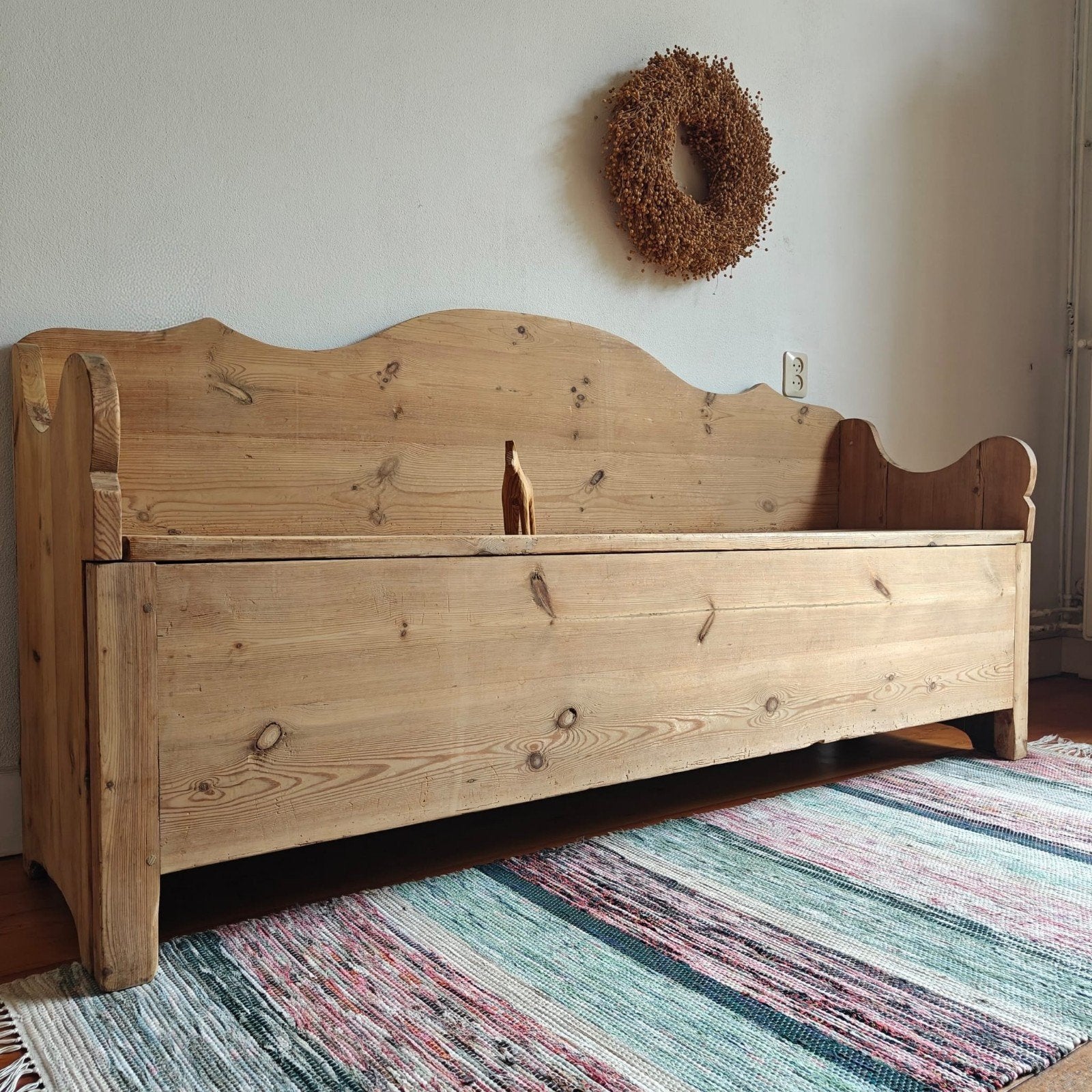 Antieke Zweedse klepbank., Antiek en Kunst, Antiek | Meubels | Stoelen en Banken, Ophalen