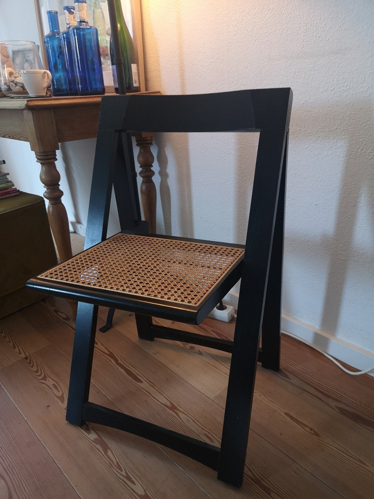 Wicker Klapstoel Triëste van Jacober, Gebruikt, Zwart, Vintage, Design, Modern, Eén