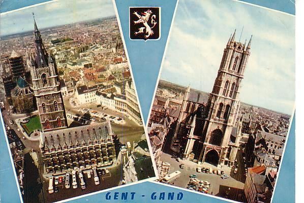 Ansichtkaart	Gent (België)	2-luik, Verzenden, 1980 tot heden, Gelopen, Oost-Vlaanderen