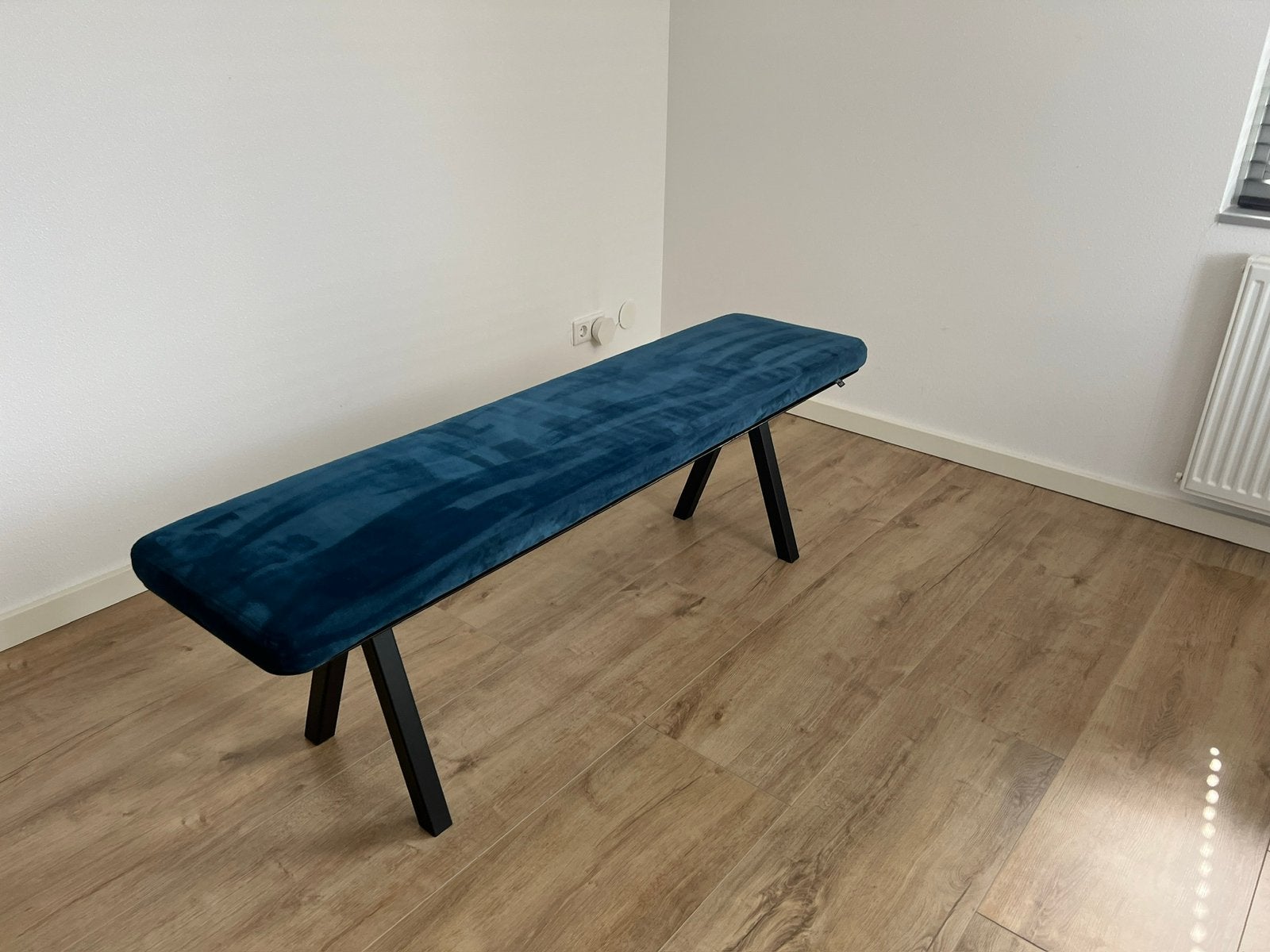Studio Henk eetkamerbank | 160 x 40 cm | Velvet kussen, Ophalen, Minder dan 50 cm, 125 cm of meer, Zo goed als nieuw