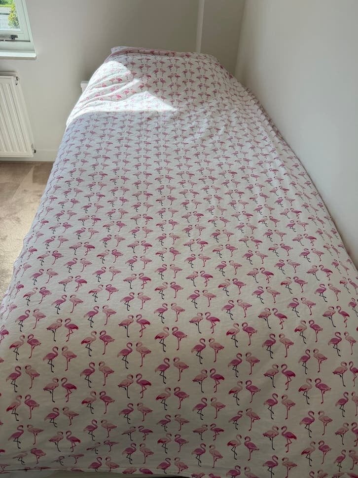 Kinderbed met opberglade, 2 matrassen en 2 dekbedden, Ophalen, Eenpersoons, Wit, 200 cm