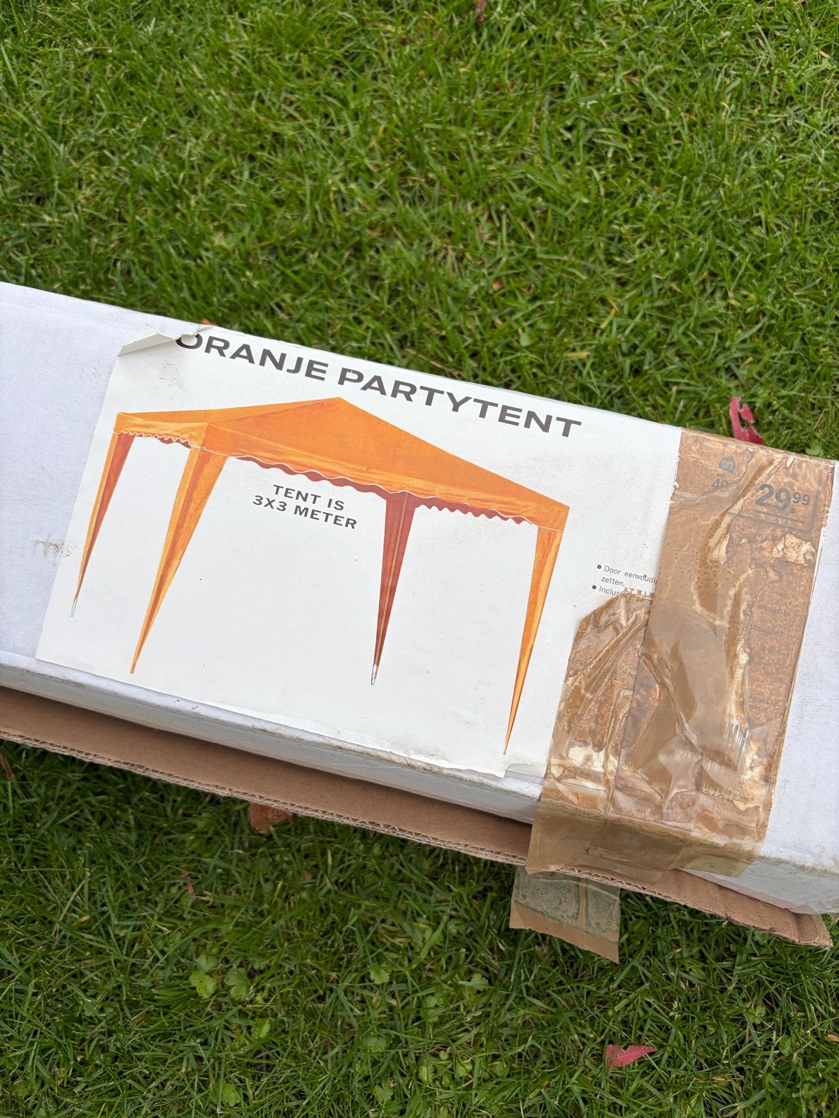 Oranje partytent 3x3 meter - nieuw in doos, Ophalen, Partytent, Minder dan 4 meter, Nieuw